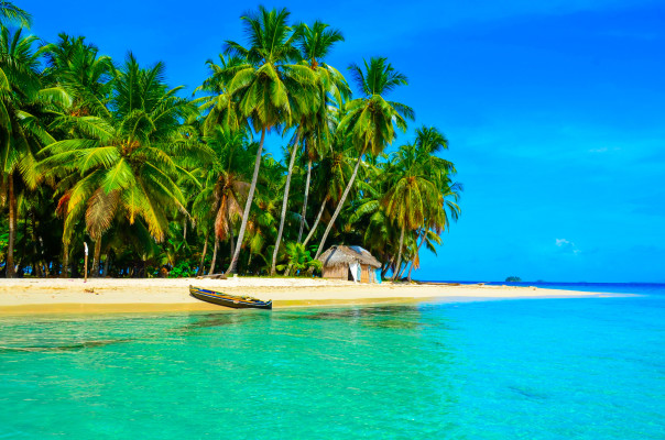 Panama Strand und Boot