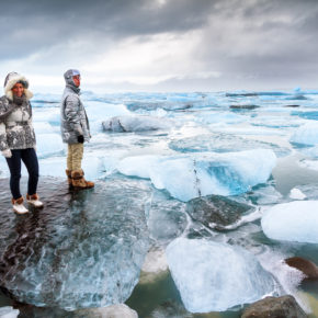 Island Paar Icebergs