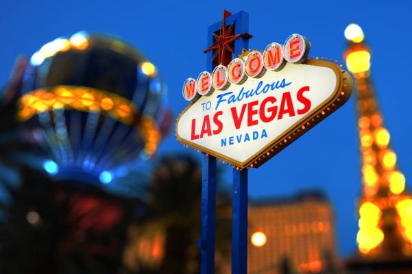 Welcome Las Vegas Schild am Abend
