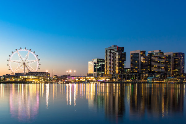 Australien Melbourne Riesenrad Skyline