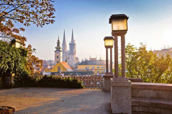 Kroatien Zagreb Sonnenaufgang