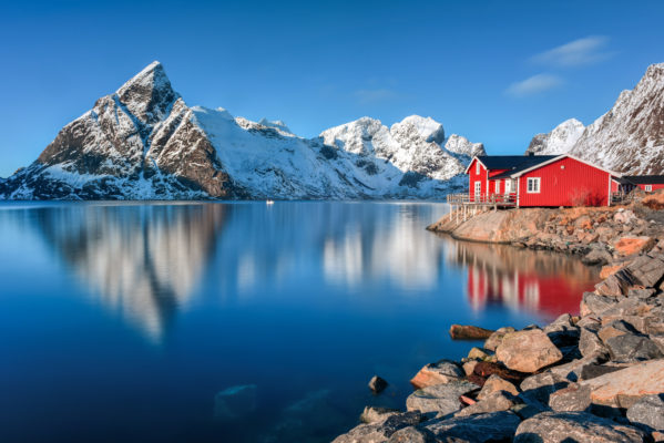 Norwegen Meer Haus