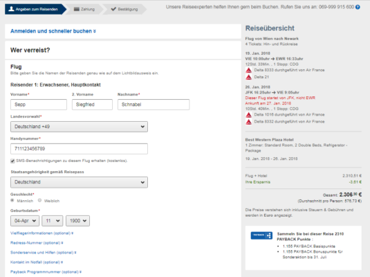 Expedia Anleitung Angaben Personen
