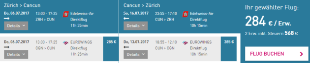 Cancun Flug