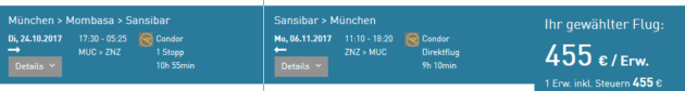 Flug München Sansibar