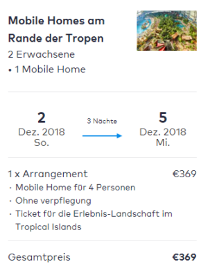 4 Tage Tropical Islands