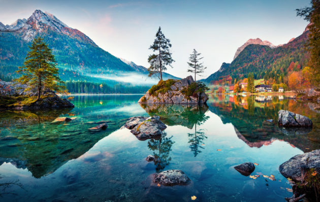 Bayern Hintersee Boote Blau