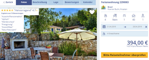 8 Tage Kroatien Ferienhaus