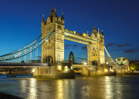 England London Brücke Beleuchtung