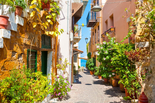 griechenland kreta strasse in chania