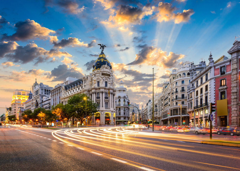 Spanien Madrid Calle de Alcala Gran Via