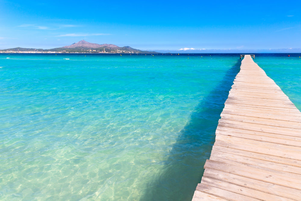 Spanien Mallorca Platja de Muro Steg