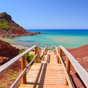 Spanien Menorca Holzweg