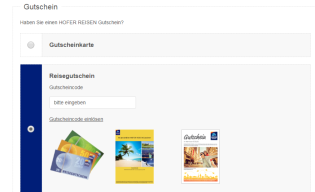 Hofer Reisen Gutschein