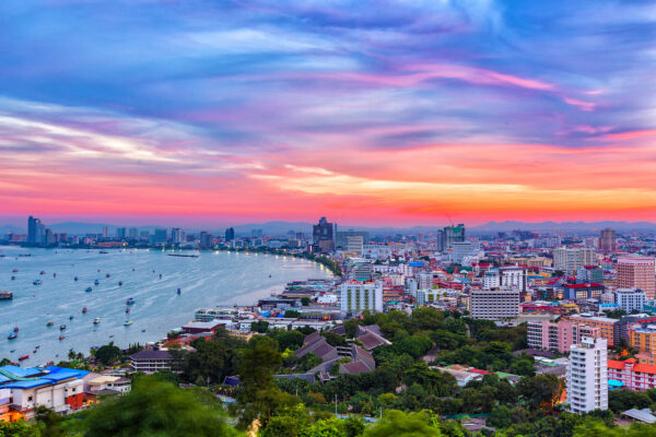 thailand pattaya ausblick sonnenuntergang