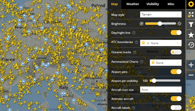 Flightradar24 Übersicht