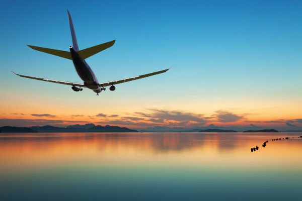 flugzeug himmel abendrot