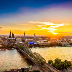 Köln Skyline Sonnenuntergang