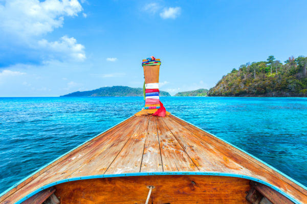 Thailand Krabi Blick vom Boot