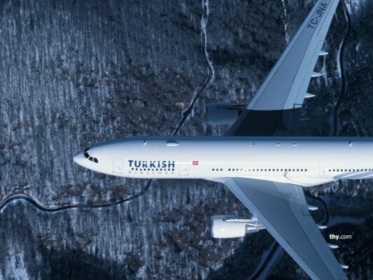 turkish airlines flugzeug von oben
