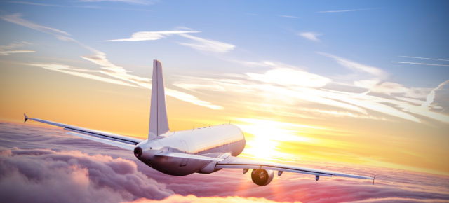 Flugzeug Sonnenuntergang
