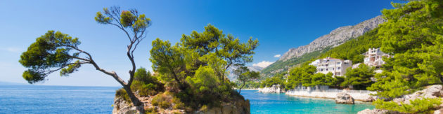 Kroatien Dalmatien Makarska Riviera Brela Panorama