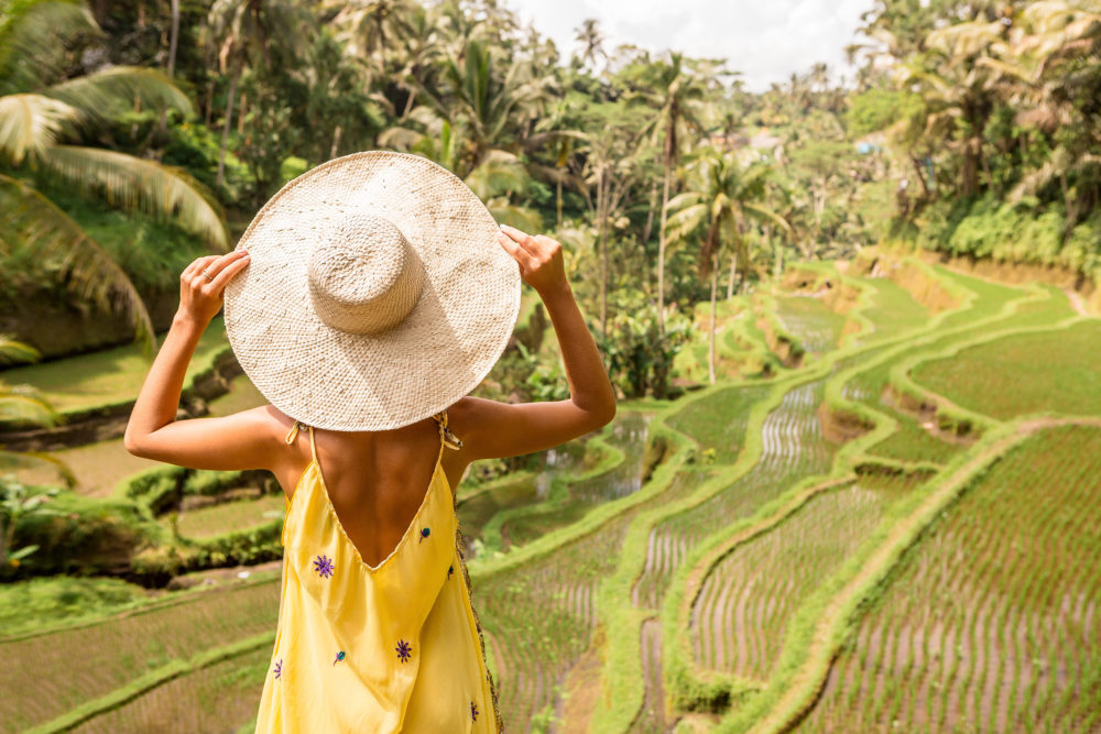 Bali Reisterrassen Frau