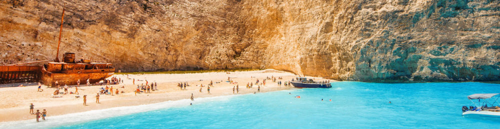 Griechenland Zakynthos Navagio Strand Panorama