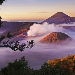 Indonesien Java Mount Bromo Nebel