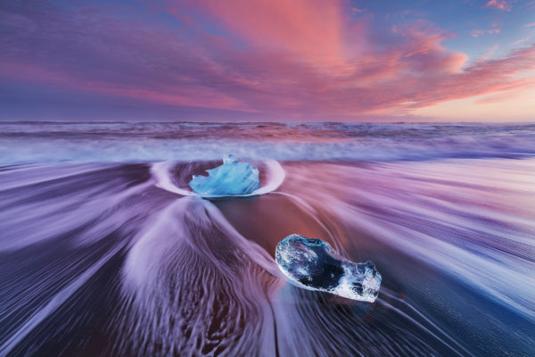 Island Jokulsarlon Beach Sonnenuntergang