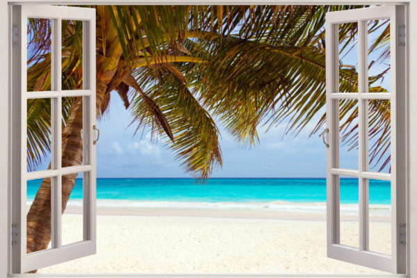 Jamaika Strand Ausblick Fenster