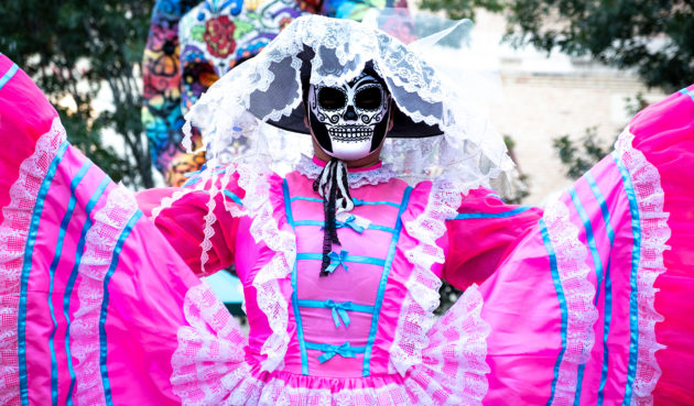 Mexiko Dia De Los Muertos pinke Verkleidung
