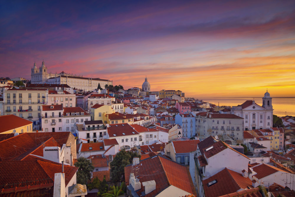 Portugal Lissabon Sonnenuntergang