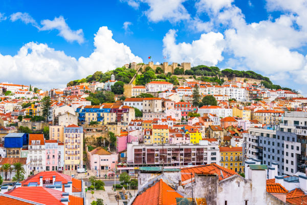 Portugal LissabonSao Jorge Castle Skyline