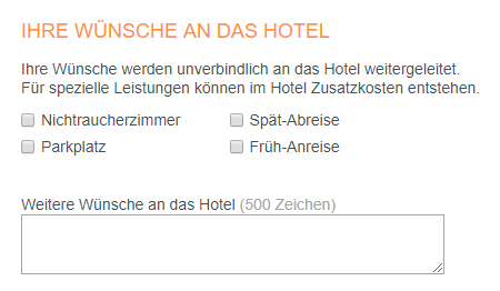 Hotel.de Wünsche