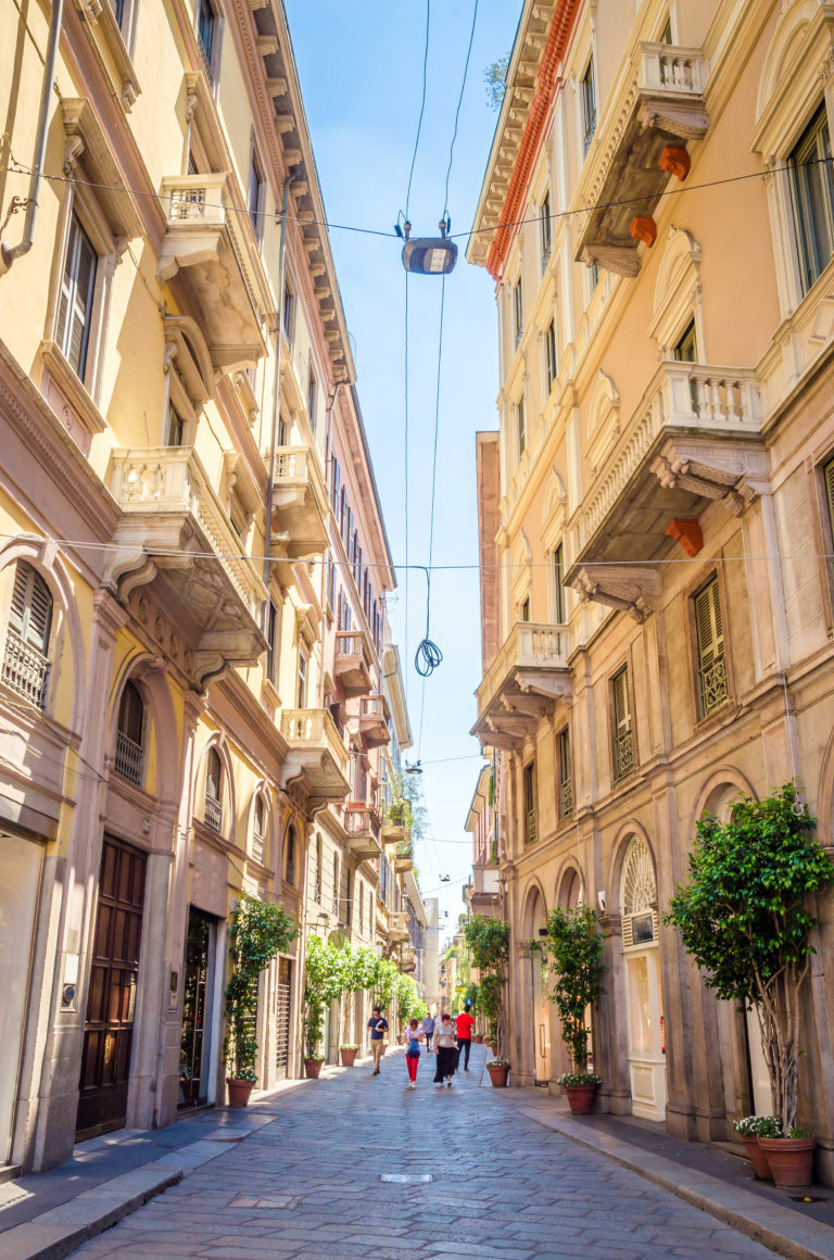 Italien Mailand Straße Alte Gebäude