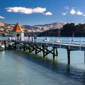 Neuseeland Christchurch Akaroa Stadt