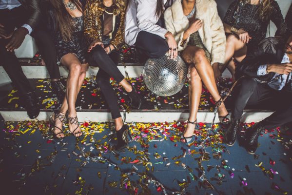 Party Freunde Spaß Diskokugel Konfetti