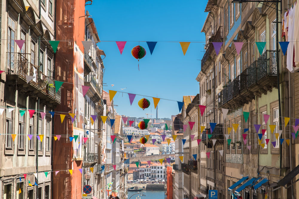 Portugal Porto Fluss Dekorationen Straße