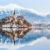 Slowenien Bled Spiegelung Schnee