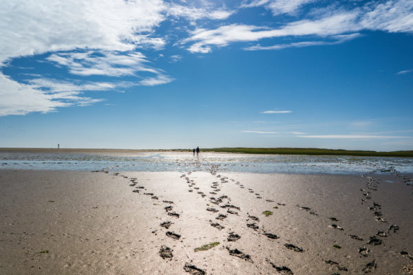 Sylt Fussabdrücke Sand