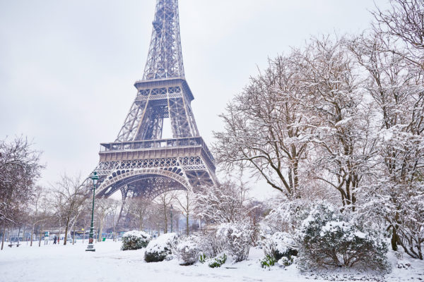 Frankreich Paris Eiffelturm Schnee
