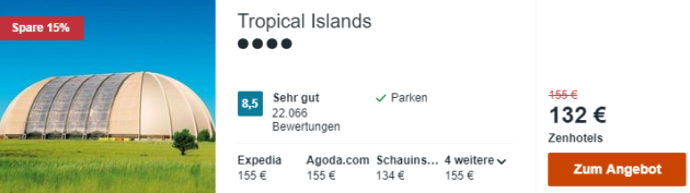 3 Tage Tropical Islands