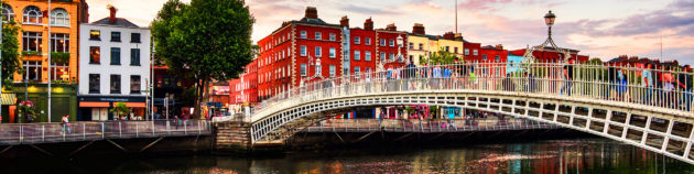 Irland Dublin Ha Penny Bridge Panorama