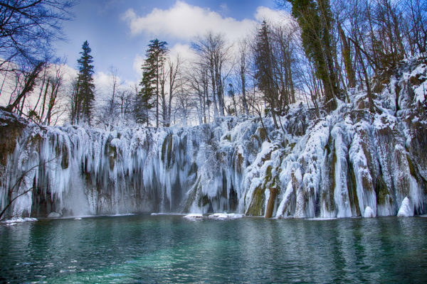 Kroatien Plitvicer Seen Wasserfall Winter