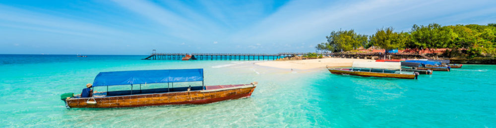 Sansibar Boote klares Wasser Panorama