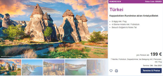 Screenshot: 8 Tage Rundreise Türkei
