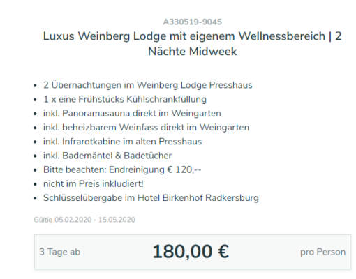 3 Tage Lodge