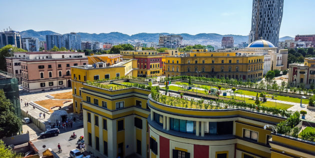 Albanien Tirana Panoramasicht