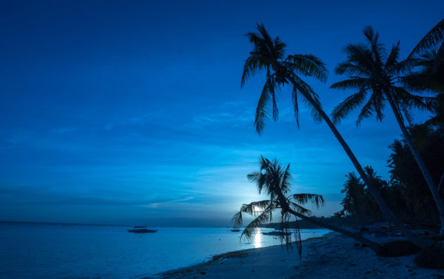 Philipinen Panglao Strand Nacht Mond